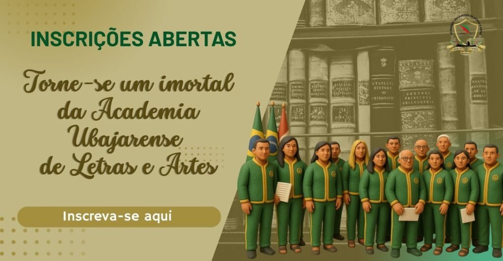 Estão abertas as inscrições para novos membros da Academia Ubajarense de Letras e Artes.Torne-se um imortal.